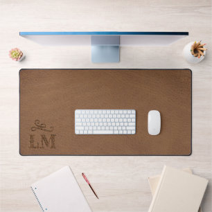 Monogramme en cuir Brown Rustique Faux