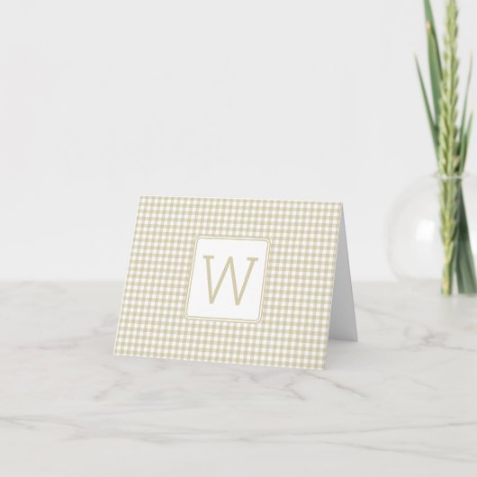 Monogramme en En vichy beige et blanc (Devant)