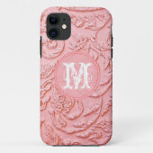 Monogramme en fibre rose IPHONE 5 Coque (Dos)