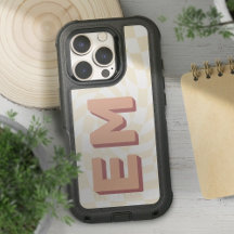 Monogramme en gras Retro Checkerboard