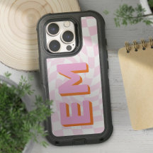 Monogramme en gras Retro Checkerboard