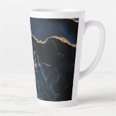 Monogramme en marbre bleu marine Nom Mug latte (Droite)