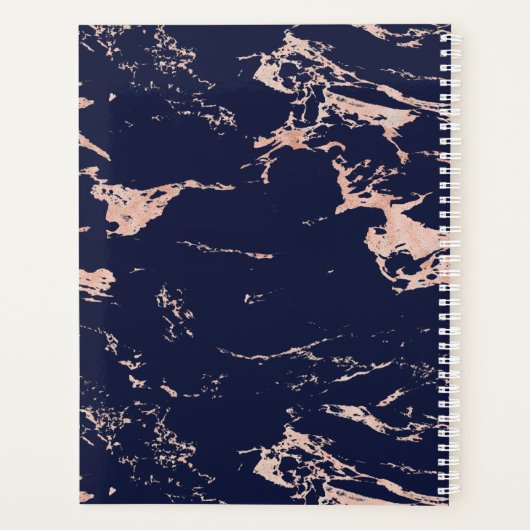 Monogramme en marbre bleu marine Rose or (Dos)