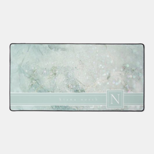 Monogramme en marbre étincelant Pastel Green Std I (Recto)