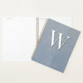 Monogramme en marbre moderne bleu foncé (Devant avec enveloppe)