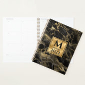 Monogramme en marbre noir et or Elégant luxe (Devant avec enveloppe)