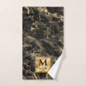 Monogramme en marbre noir et or Elégant luxe (Serviette à main)