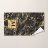 Monogramme en marbre noir et or Elégant luxe (Serviette à main)