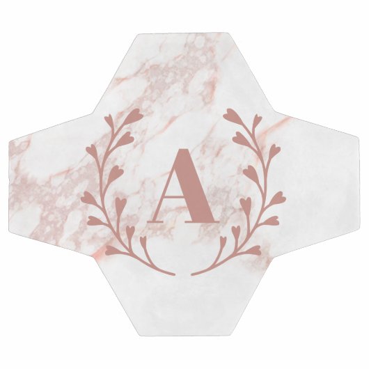 Monogramme en marbre rose Initiale & Nom Filles pe (Plat)