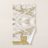 Monogramme en marbre simple or et blanc ID672 (Serviette à main)