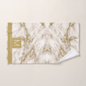 Monogramme en marbre simple or et blanc ID672 (Serviette à main)