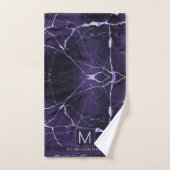 Monogramme en marbre simple violet et blanc ID672 (Serviette à main)