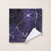 Monogramme en marbre simple violet et blanc ID672 (Gant de toilette)