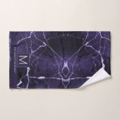 Monogramme en marbre simple violet et blanc ID672 (Serviette à main)