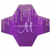 Monogramme en métal brosse à Parties scintillant à (Plat)