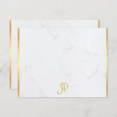Monogramme en or manuscrit Marbre Modèle élégant (Devant / Derrière)