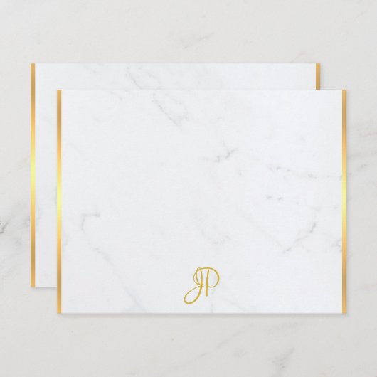 Monogramme en or manuscrit Marbre Modèle élégant (Devant / Derrière)