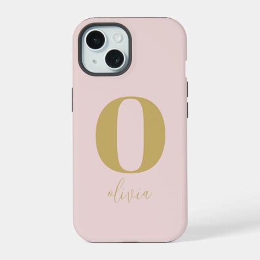 Monogramme en or rose simple et chic (Verso)