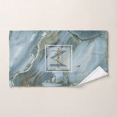 Monogramme en pierre naturel de marbre bleu (Serviette à main)