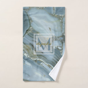 Monogramme en pierre naturel de marbre bleu