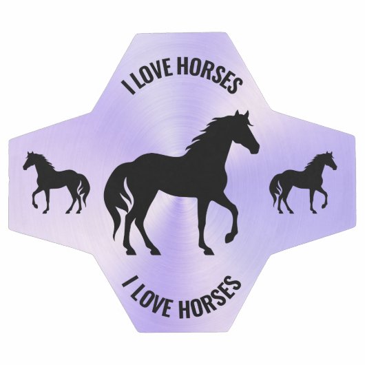 Monogramme en silhouette du cheval noir | (Plat)