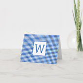 Monogramme En vichy plaid bleu et blanc (Devant)