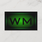 Monogramme encadré noir et bleu foncé - Carte de v (Dos)