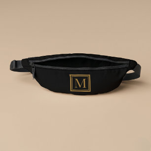 Monogramme encadré noir et or personnalisé