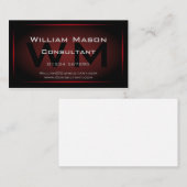 Monogramme encadré noir et rouge - Carte de visite (Devant / Derrière)