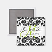 Monogramme Enregistrer la date Paisley Magnet Gree (Recto/Verso)