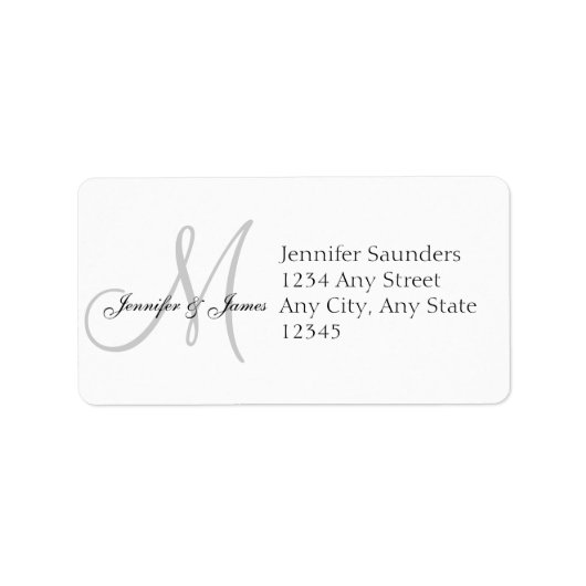 Monogramme épousant des étiquettes de adresse de R (Devant)