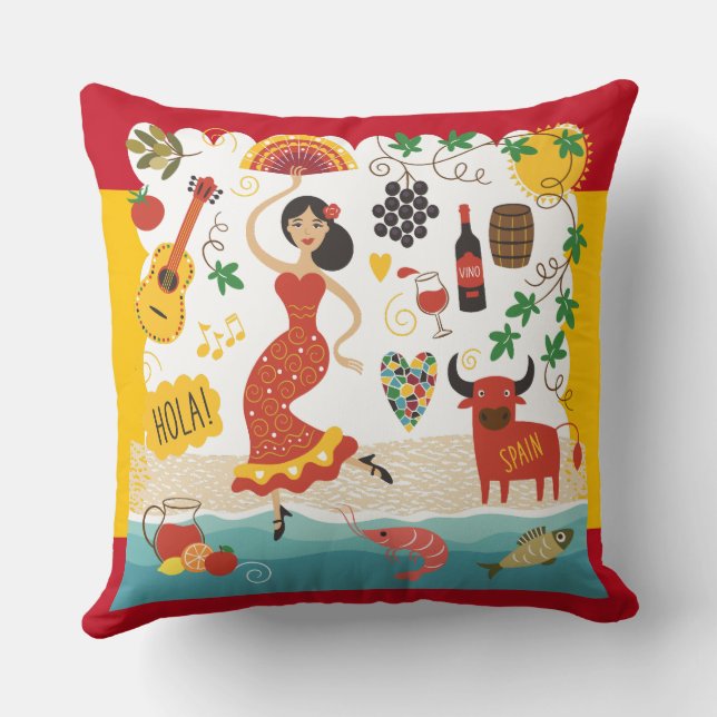 MONogramme ESPAGNE - REGARDEZ ! Coussin décoratif (Verso)