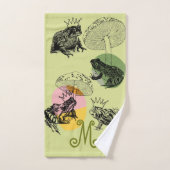 Monogramme esthétique amateur de grenouille et de (Serviette à main)