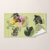 Monogramme esthétique amateur de grenouille et de (Serviette à main)