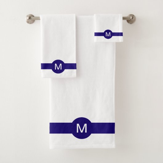 Monogramme et bande bleue sur blanc (En situation)