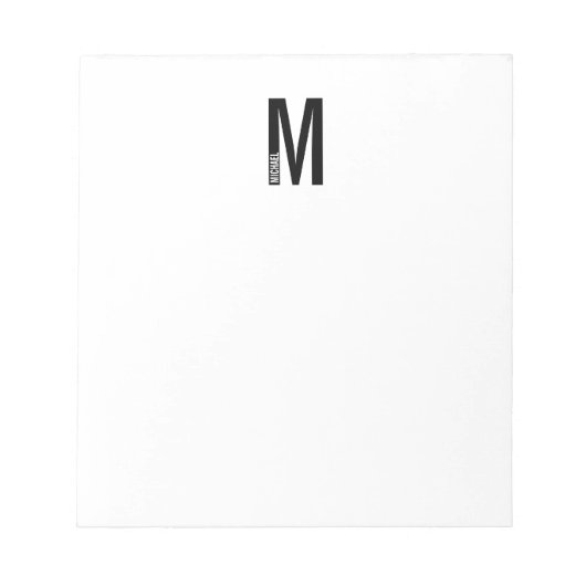 Monogramme et bloc-notes de nom personnalisé moder (Devant)