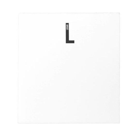 Monogramme et bloc-notes de nom personnalisé moder (Devant)