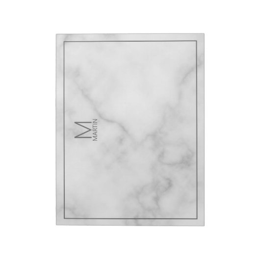 Monogramme et bloc-notes de nom personnalisés mode (Tourné)