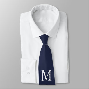 Monogramme et Cravate de nom personnalisés bleu ma