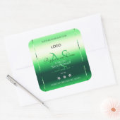 Monogramme et logo Étiquettes de produits verts (Enveloppe)