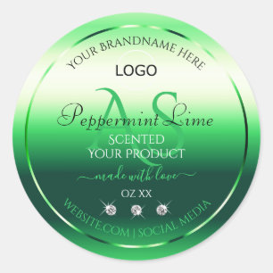 Monogramme et logo Étiquettes de produits verts