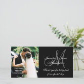 Monogramme et message du Merci mariage (Debout devant)