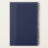 Monogramme et nom de script personnalisé bleu mari (Dos)