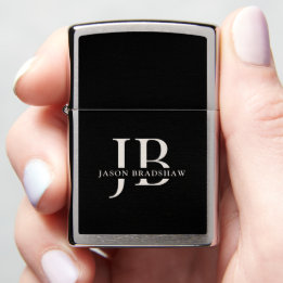 Monogramme et nom élégant moderne noir