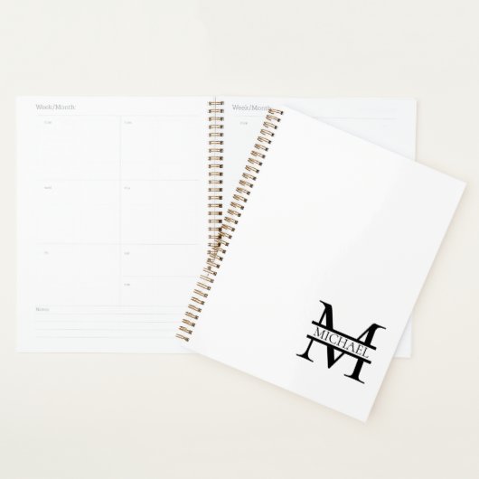 Monogramme et nom Elégant Personnalisé Blanc (Devant avec enveloppe)