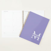 Monogramme et nom Elegant Purple Personnalisé (Devant avec enveloppe)