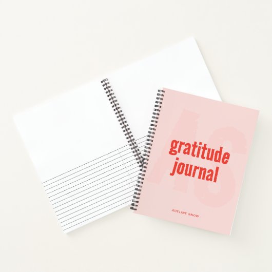 Monogramme et nom Gratitude Journal (rose pâle) (Intérieur)