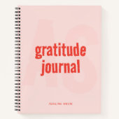 Monogramme et nom Gratitude Journal (rose pâle) (Devant)