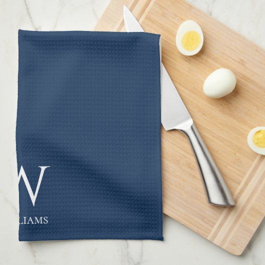 Monogramme et nom minimaux modernes Serviette de c (Quart Plié)