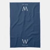 Monogramme et nom minimaux modernes Serviette de c (Vertical)